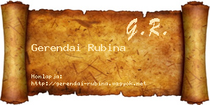 Gerendai Rubina névjegykártya